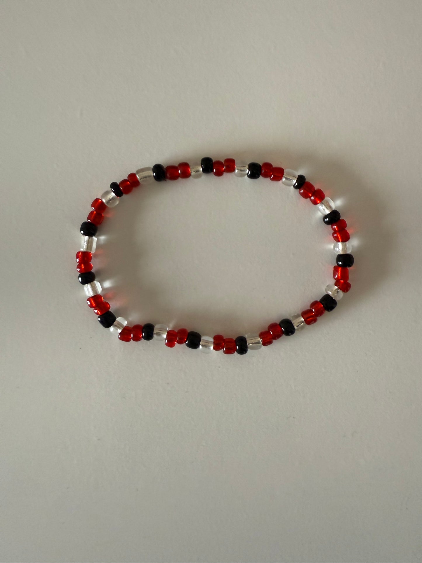 Red Rose Beaded Bracelet